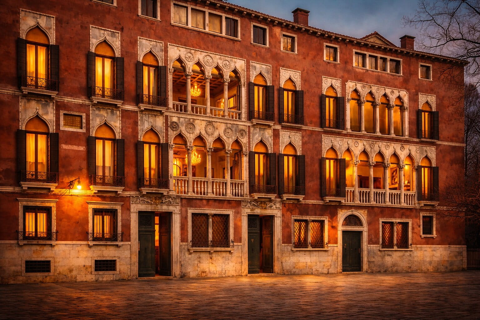 Palazzo Soranzo illuminato di notte